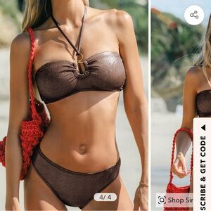 NWT Cupshe Bronze Strapless Bikini